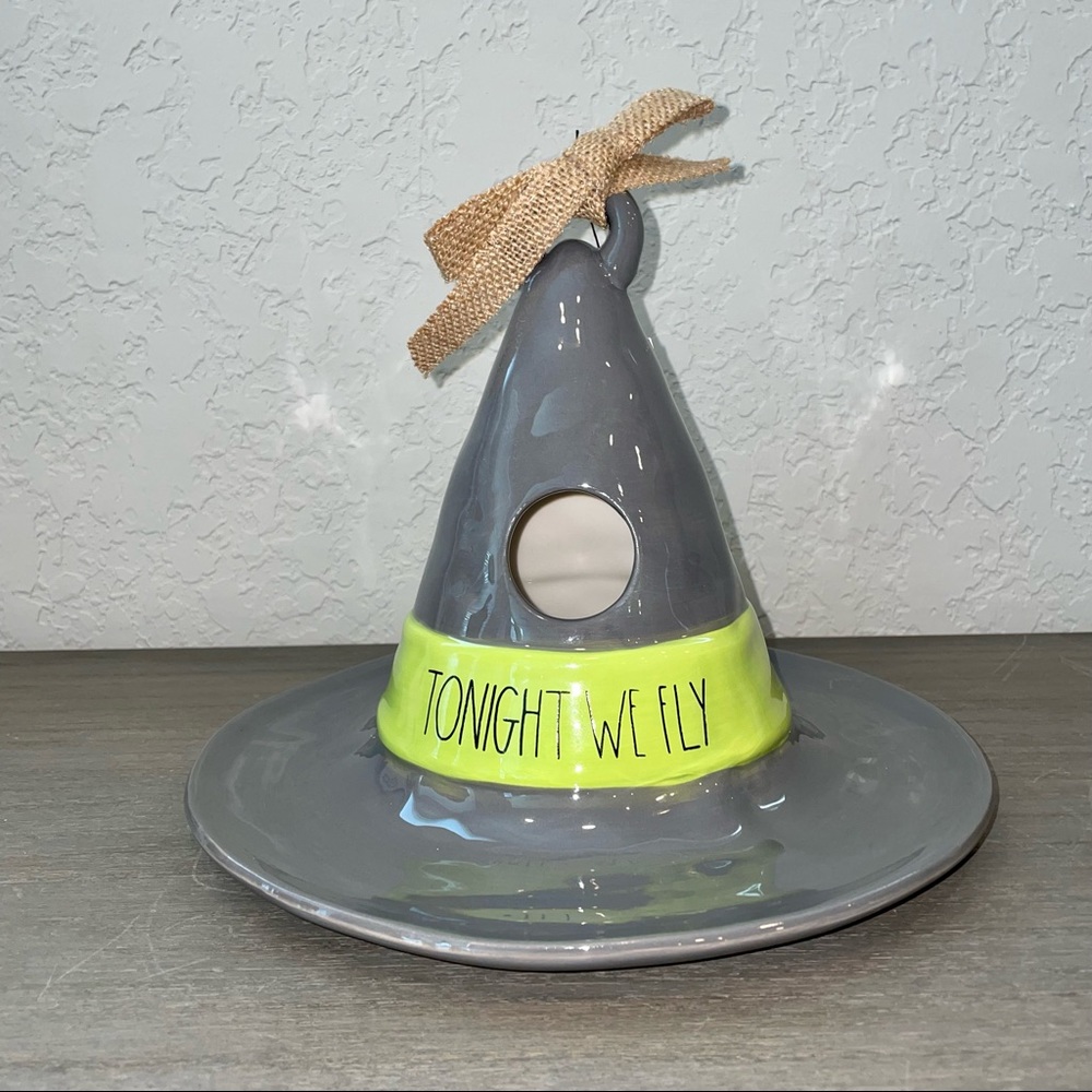 Rae Dunn TONIGHT WE FLY Witch Hat Birdfeeder